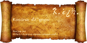 Kosina Ágnes névjegykártya