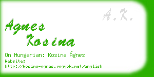 agnes kosina business card